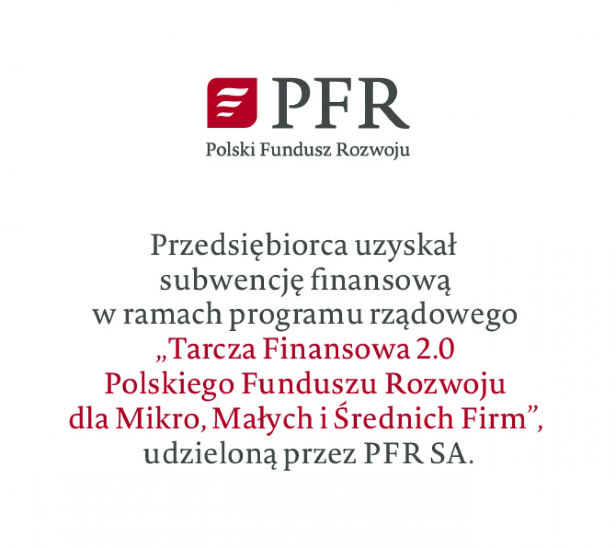 PFR - Tarcza Finansowa 2.0